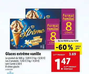 Lidl Glaces extrême vanille offre