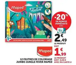 Hyper U Maped - feutres de coloriage jumbo jungle fever offre