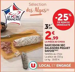 U Express Peguet - saucisson sec salaisons savoie offre
