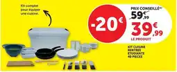 Super U Kit cuisine rentree etudiante 40 pieces offre
