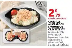 Super U Coquille au crabe ou saumon ou crevettes offre