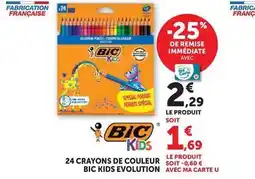Hyper U Bic - crayons de couleur kids evolution offre