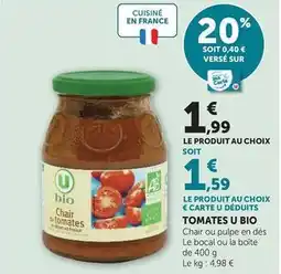 Hyper U U bio - tomates offre