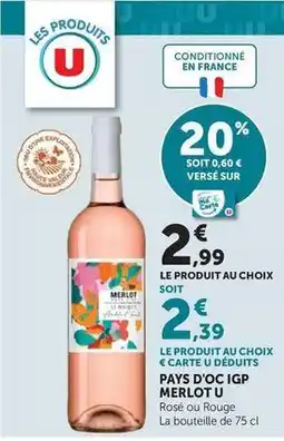 Hyper U U - pays d'oc igp merlot offre