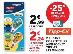 Hyper U Tipp-ex - rubans correcteurs mini pocket les minions offre