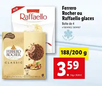 Lidl Ferrero rocher ou raffaello glaces offre