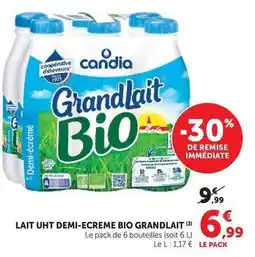 U Express Candia - lait uht demi-ecreme bio grandlait offre