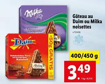 Lidl Gâteau au daim ou milka noisettes offre