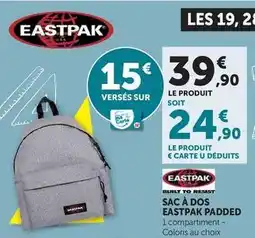 Hyper U Eastpak - sac à dos padded offre
