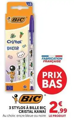 Hyper U Bic - stylos à bille cristal kawaï offre