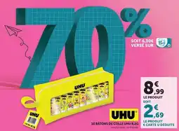 Hyper U Uhu - batons de colle offre