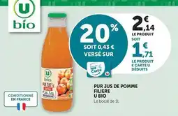 Super U U bio - pur jus de pomme filiere offre