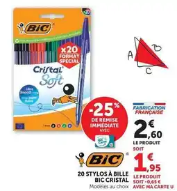 Hyper U Bic - stylos a bille cristal offre