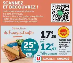 Super U Fromagerie marcel petite - comté aop harmonie offre
