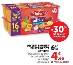 U Express Materne - dessert fruitier fruits inedits offre