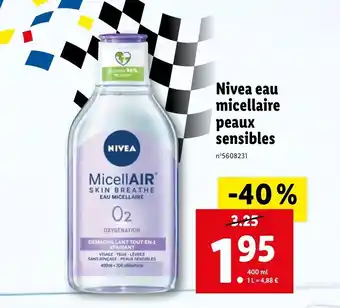 Lidl Nivea eau micellaire peaux sensibles offre