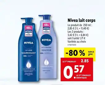 Lidl Nivea lait corps offre