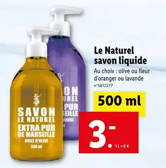 Lidl La naturel savon liquide offre