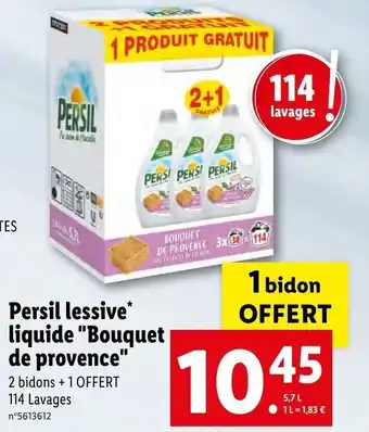 Lidl Persil lessive liquide "bouquet de provence" offre