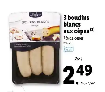 Lidl 3 Boudins blancs aux cèpes offre