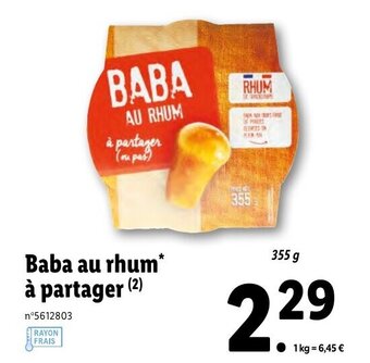Lidl Baba au rhum à partager offre