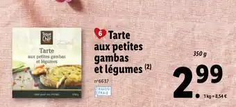 Lidl Tarte aux petites gambas et légumes offre