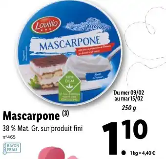 Lidl Mascarpone offre