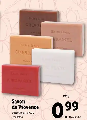 Lidl Savon de provence offre