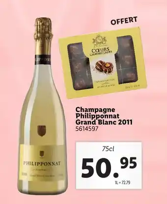 Lidl Champagne philipponnat grand blanc 2011 offre