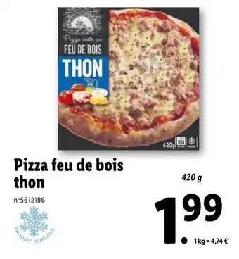 Lidl Pizza feu de bois thon offre