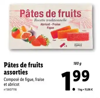 Lidl Pâtes de fruits assorties offre
