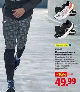 Lidl CRIVIT Chaussures de course carbonlite homme offre