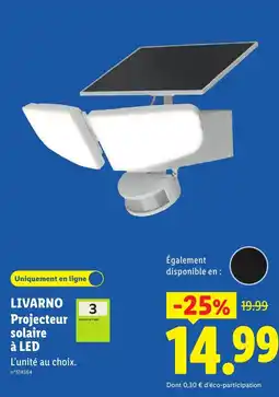 Lidl LIVARNO Projecteur solaire à LED offre