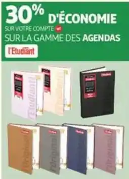 Auchan Supermarché L'etudiant sur la gamme des agendas offre