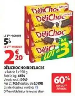Auchan Supermarché DéliChoc Noir Delacre offre