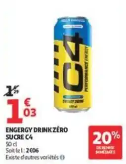 Auchan Supermarché C4 ENERGY DRINK ZÉRO offre