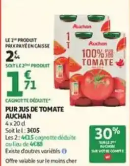 Auchan Supermarché Auchan Pur jus de tomate offre