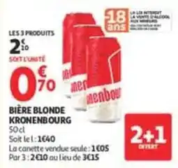 Auchan Supermarché KRONENBOURG BIÈRE BLONDE offre