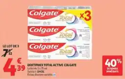 Auchan Supermarché Colgate Dentifrice Total Active offre