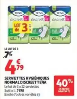 Auchan Supermarché TENA serviettes hygiéniques offre