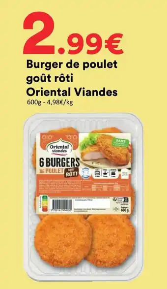 Oriental Viandes Burger de poulet
