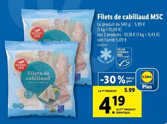 Lidl Filets de cabillaud MSC offre