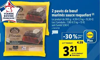 Lidl 2 pavés de bœuf marinés sauce roquefort offre