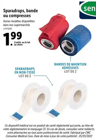 Lidl Sparadraps, bande ou compresses offre