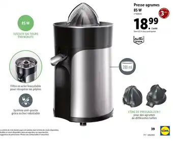 Lidl Presse-agrumes 85 W offre