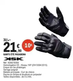 E.Leclerc L'Auto Ksk gants été pasadena offre