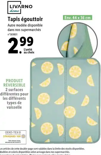 Lidl Tapis égouttoir offre
