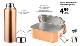 Lidl Gourde ou Boîte repas en acier inoxydable offre