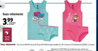 Lidl Sous-vêtements offre