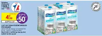 Intermarché Lait UHT demi-écrémé Brique Pâturages offre
